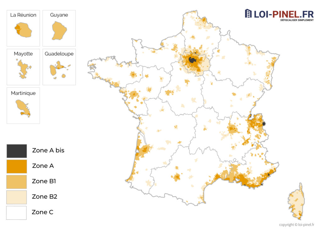 Zones de la loi Pinel